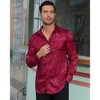 Men's Floral Jacquard Dress Shirt Long Sleeve Button Down Shirts Luxury for Wedding Party Prom - 2 of 4