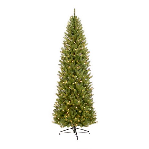 6.5ft Pre-lit Pencil Artificial Christmas Tree Forest Fir - Puleo - image 1 of 3