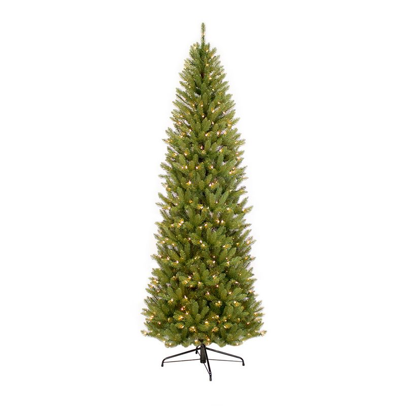 6.5ft Pre-lit Pencil Artificial Christmas Tree Forest Fir - Puleo, 1 of 6