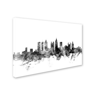 Trademark Fine Art -Michael Tompsett 'Atlanta Georgia Skyline B&W' Canvas Art
