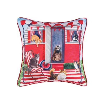 C&F Home 18" x 18" Cat Caravan Printed Throw Pillow