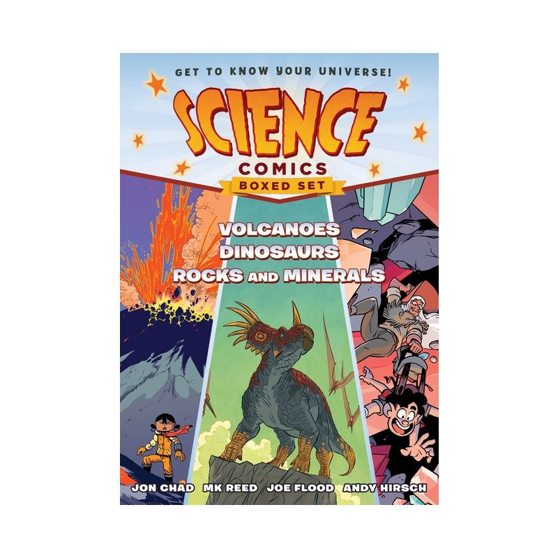 Science Comics Boxed Set: Volcanoes, Dinosaurs, and Rocks and Minerals - by  Jon Chad & Mk Reed & Joe Flood & Andy Hirsch (Mixed Media Product), 1 of 2