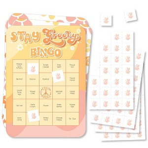 Big Dot of Happiness Stay Groovy - Bingo Cards and Markers - Boho Hippie Party Bingo Game - Set of 18 - 1 of 4