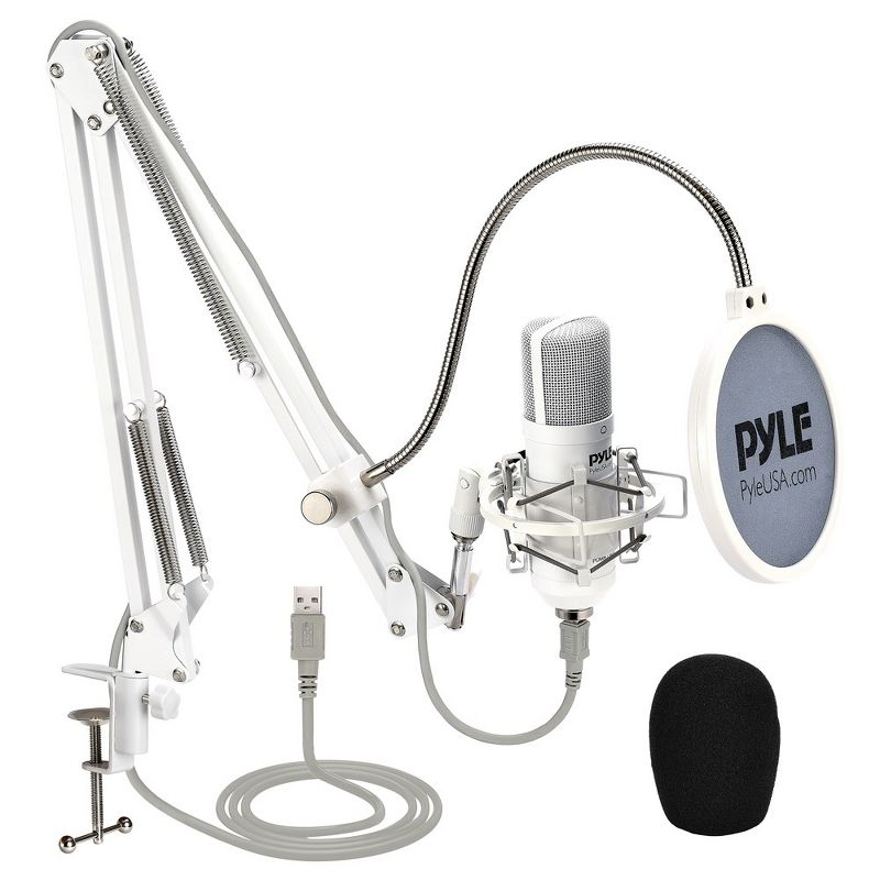 Pyle USB Condenser Microphone Streaming Kit - White, 1 of 8