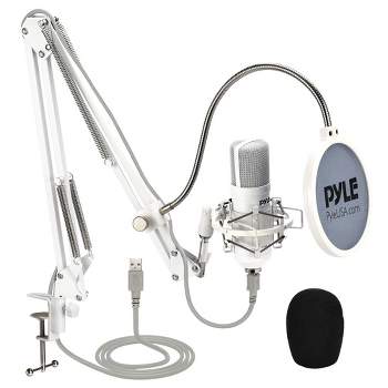 Pyle USB Condenser Microphone Streaming Kit - White