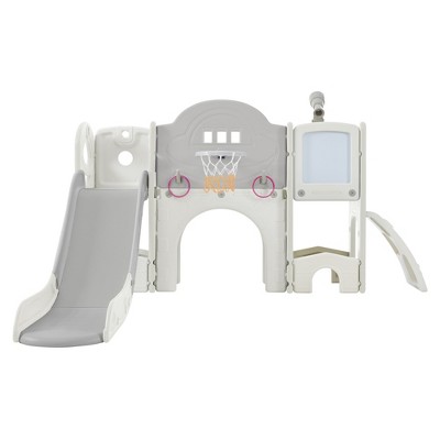 Infurnic Baby Activity Gyms, Baby Play Set with 7-in-1 Toddler Slide and Telescope, for Baby Essentials Gift, Multicolored, 80"*76"*37.8"