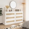 6-Drawer Rattan Dresser w/ Anti-Tip Kit, Smooth Glide Drawers - Modern Wide Storage Chest for Bedroom, Living Room - 2 of 4