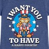 Girls' - Garfield - Want You To Have A Happy Fourth Fitted Short Sleeve Graphic T-Shirt - 2 of 4