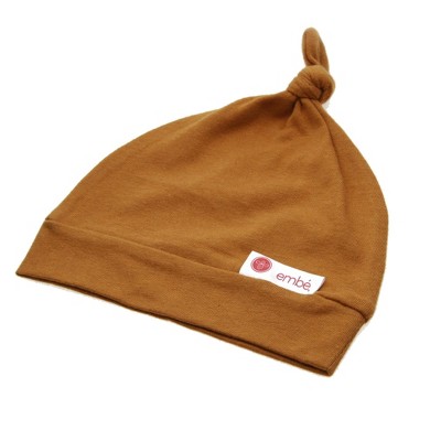 Image of embe Newborn Top Knot Hat, One-Size, Sand Tan
