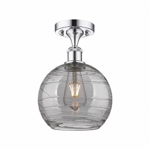 Athens Deco Swirl - 1 Light Semi-Flush Mount In Industrial Style-13 Inches Tall and 8 Inches Wide - 1 of 1