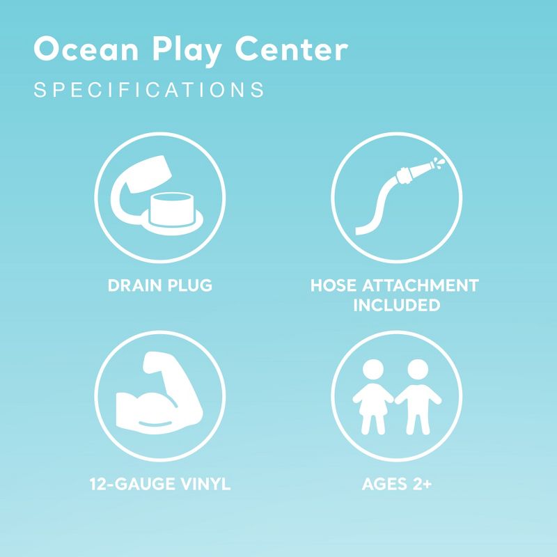 Intex 100" x 77" Inflatable Ocean Play Center Kids Backyard Kiddie Pool & Games, 5 of 7