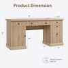 60" Modern Executive Desk with Storage, Wood Home Office Desk with Drawer & Cabinet, Fluted Computer Writing Desk for Study, Living Room, Bedroom - 2 of 4