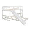 TiramisuBest Twin Over Twin Bunk Bed with Slide and Ladder,Gray - 4 of 4