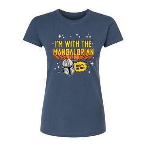 Women's - Star Wars - The Mandalorian Im With Mando Fitted Graphic T-Shirt - 1 of 2