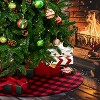 Joyfy 36"/48'' Christmas Tree Skirt, Red and Black Buffalo Checked Tree Skirts Mat, Christmas Decorations Intdoor, Xmas New Years Eve Party Decor - 3 of 4