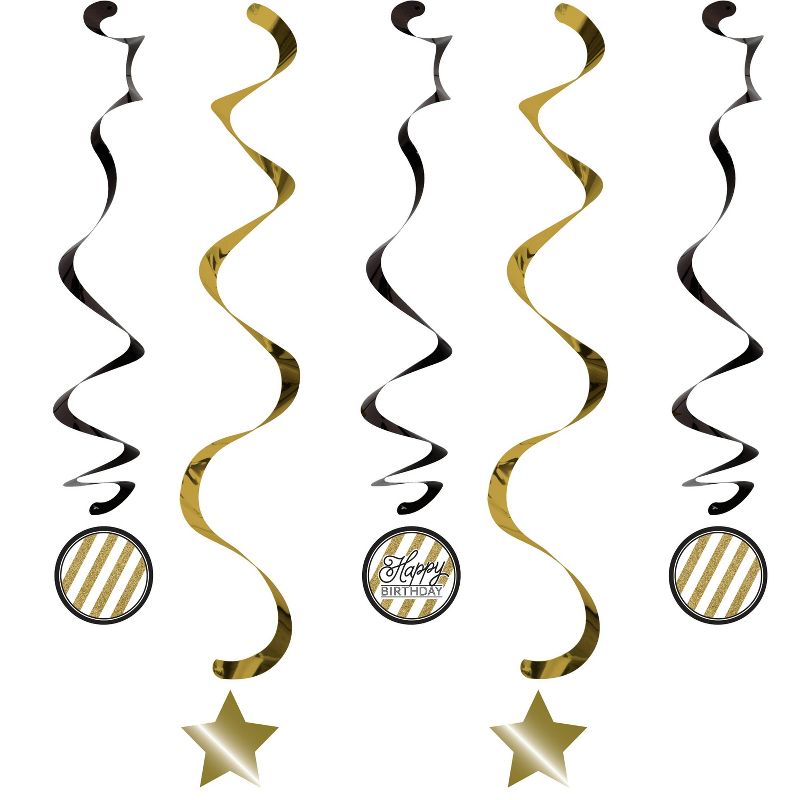 80th Birthday Party Decorations Kit Black/Gold, 3 of 6