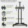 Mobile TV Stand For 32-65 Inch TVs, -15°~+15 Tilt TV Cart Holds Up To 110Lbs, Rolling Mobile Floor Movable Monitor Holder W/Laptop Shelf For Home - 4 of 4