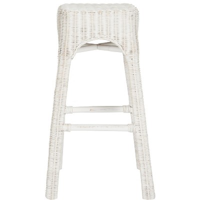 Percy Wicker Counter Stool - WIK6501 - White - Safavieh