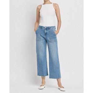 Women's High Rise Utility Wide Leg Jeans - LOVERVET - 1 of 1