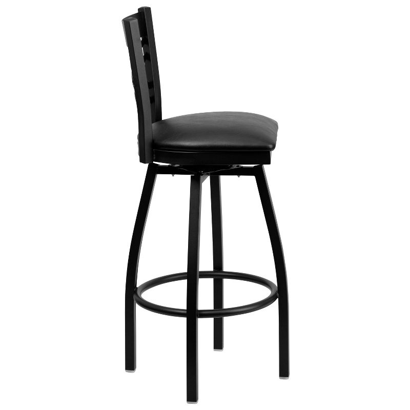 Emma and Oliver 2 Pack "X" Back Swivel Metal Barstool, 4 of 7