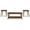 Signature Design by Ashley Lyncott Mid-Century Modern 3-Piece Table Set - 1 Coffee Table and 2 End Tables, Brown - 3 of 4