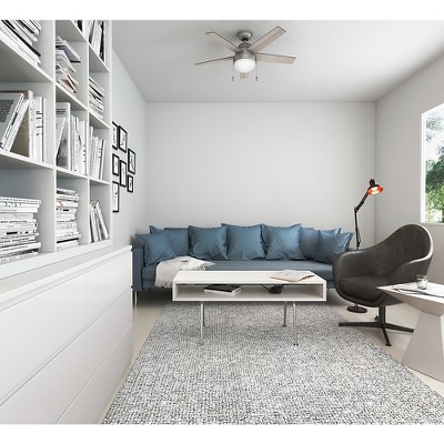 46" Silver and Light Gray Oak Ceiling Fan with LED Light Kit