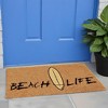HomeRoots 17" X 29" Natural and Black Coir Beach Life Outdoor Door Mat - 2 of 3