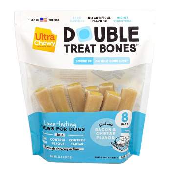 Ultra Chewy Dog Treat Double Bones Bacon and Cheese Flavor Dog Treats 
