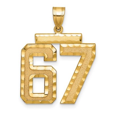 Black Bow Jewelry 14k Yellow Gold, Varsity Collection, Large D/C Pendant Number 67
