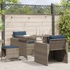 vidaXL Garden Sofa Set Grey sofa, Navy blue cushions - 2 of 4