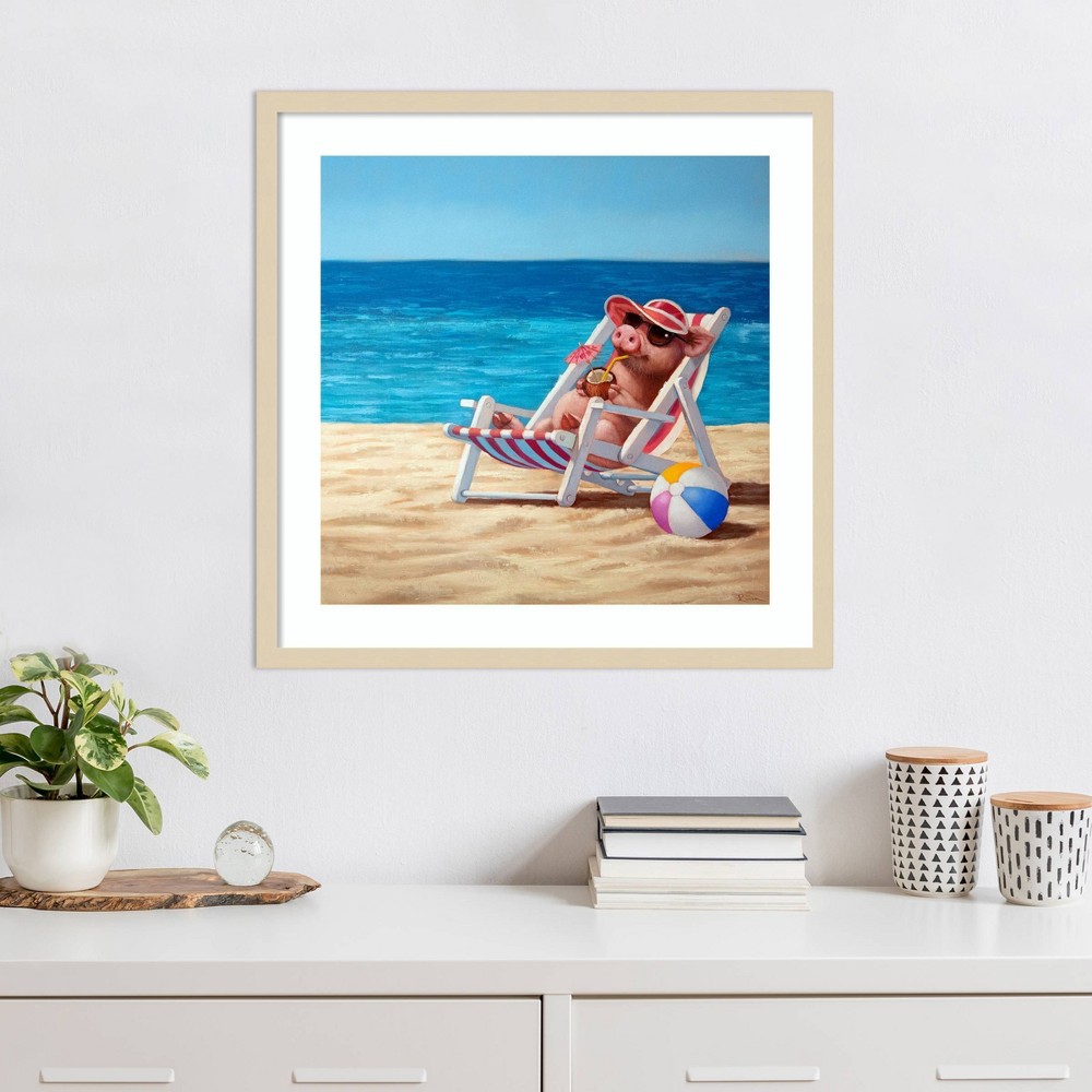 Photos - Other Decoration Amanti Art 25"x25" Hello Sunshine by Lucia Heffernan Wood Framed Wall Art Print: Modern Decor, Acrylic & Paper, Animal Subje
