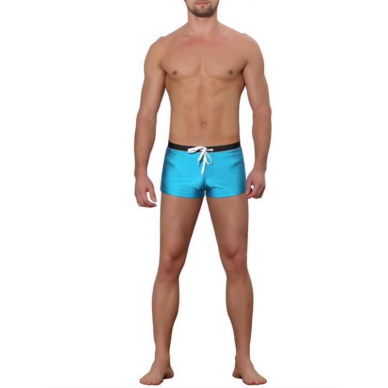 Lars Amadeus Men's Solid Color Elastic Waist Summer Pool Swimwear Shorts, 2 of 6