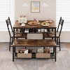 Garvee Stylish Dining Table Set for 4 - Kitchen Table with Comfortable Bench & 2 Chairs, Space-Saving Design with Wine Rack - 2 of 4
