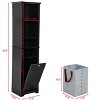 GDFStudio Helen Modern 63.8" Tall Bathroom Storage Cabinet with Adjustable Shelves, Laundry Hamper and Hidden Clothes Storage - 3 of 4