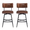 DOMETOUR 26'' Retro Swivel Counter Stools Set of 2 with Iron Frame PU Sponge Cushion Footrest for Kitchen Dining Room - 3 of 4