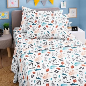 Kids 4 Piece Bed Sheet Set - Cute & Cozy Wrinkle-Resistant with Vibrant Designs - CGK Linens. - 1 of 4