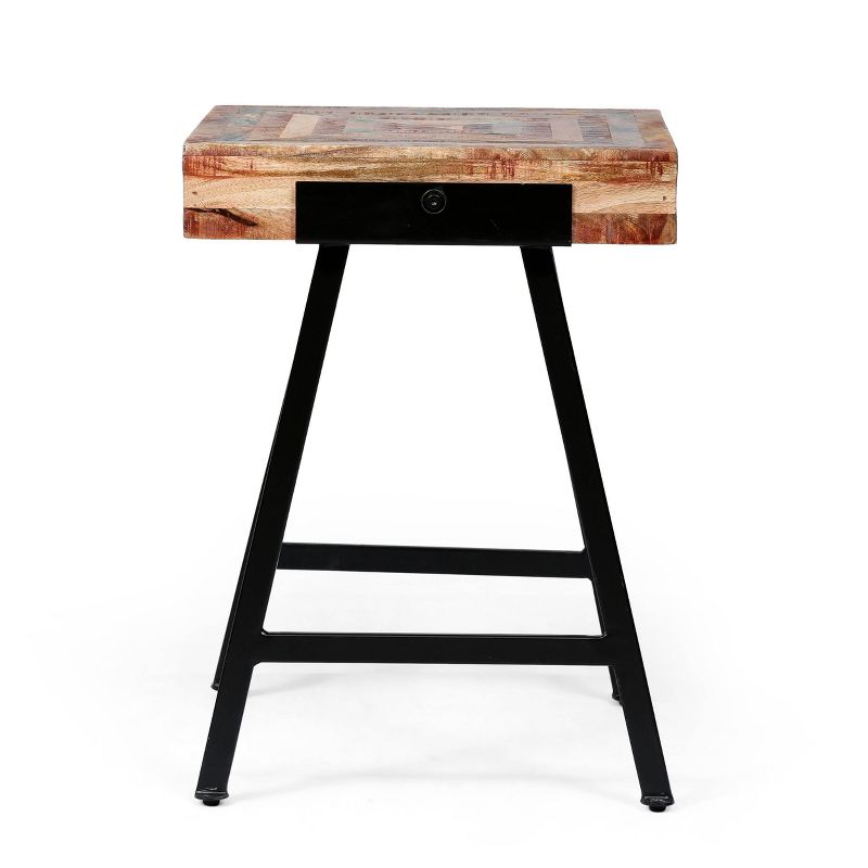 Mcmullen Handcrafted Boho Mango Wood End Table Natural/Black - Christopher Knight Home, 5 of 10