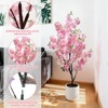Artificial cherry blossom tree with pink flowers, realistic potted faux cherry blossom tree, handmade, suitable for indoor and outdoor home use - 4 of 4
