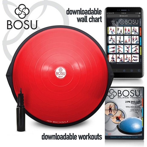 Bosu 72-10850 Home Gym The Original Balance Trainer 65 cm Diameter Red & Black 