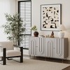 59.8" Sideboard Buffet Storage Cabinet With 4 Doors, Metal Legs, Adjustable Shelves Wooden Cabinet - 3 of 4