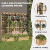 Raised Garden Bed, 63" Elevated Wooden Planter Box with Lattice Trellis, Wooden Planter Box with Hanging Roof & Drainage Holes - 2 of 4