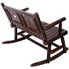 Dexmalle Rustic Outdoor Wood Rocking Bench,Garden/Backyard, - 3 of 4