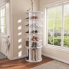 FONTOI 6 Tier Rotating Shoe Rack Tower with High Bottom, Organizer Rack, Handbag Rotate Shoes Closet Organization, White, 23.62"*63.39"*23.62" - 2 of 4