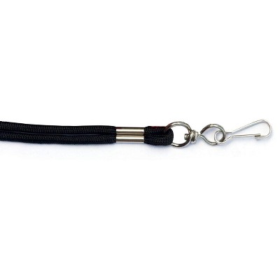 kemp Rope Lanyard - Soft Nylon Lanyards for ID Badges, 19” Long, 6 Warp Thickness Black pack 1