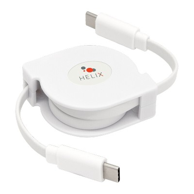 HELIX Retractable 3.2-Ft. USB-C® Charge and Sync Cable in White