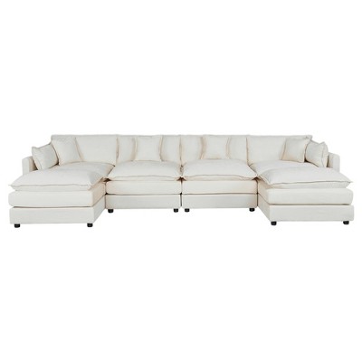 NicBex Couches for Living Room Deep Seat Sofa Couch Upholstered 2 Seater Sleeper Loveseat Sofa with 4 Pillows for Bedroom