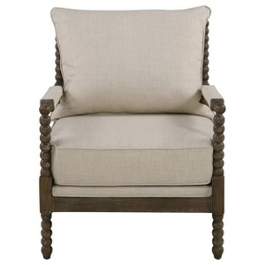 Cesicia 29.5" x 34" x 38"H Beige Contemporary Upholstered Bobbin Accent Chair For Living Room - 1 of 4