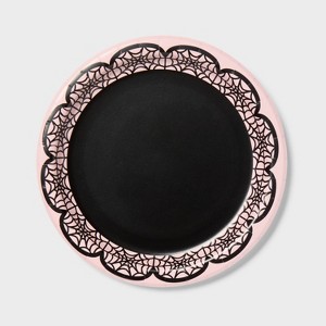 20ct Halloween Pink and Black Web Dinner Paper Plates - Spritz