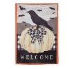 White Pumpkin with Black Crow Garden Suede Flag - 2 of 2