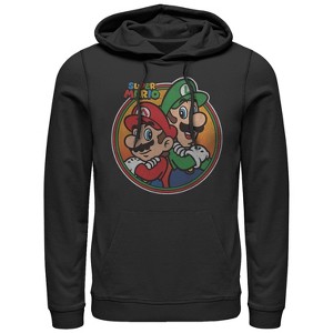 Men's Nintendo Mario Luigi Back to Back Pull Over Hoodie - 1 of 3
